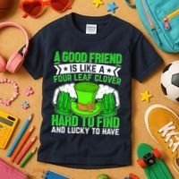 St Patricks Day A Good Friend Is Like A Four Leaf Clover Kids T-Shirt thumb 3
