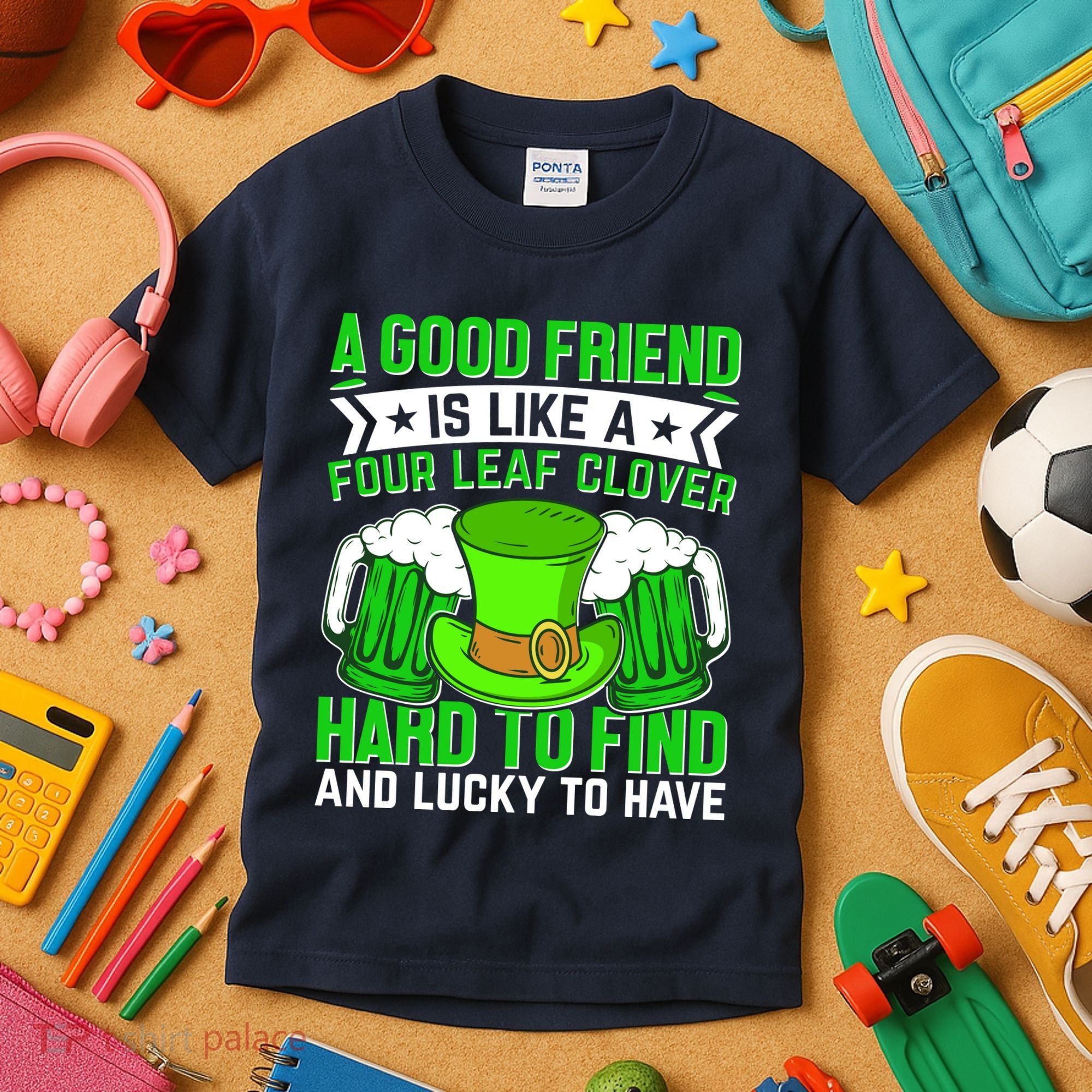 St Patricks Day A Good Friend Is Like A Four Leaf Clover Kids T-Shirt