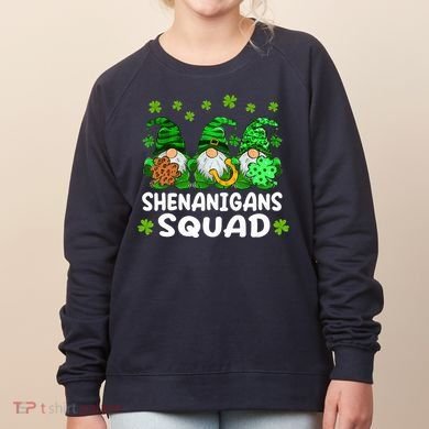St Patricks Day Shenanigans Squad Gnomes Green Funny Irish Women's Sweatshirt