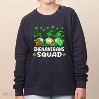 St Patricks Day Shenanigans Squad Gnomes Green Funny Irish Women's Sweatshirt thumb 0