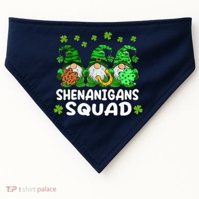 St Patricks Day Shenanigans Squad Gnomes Green Funny Irish USA-Made Doggie Bandana