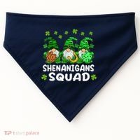 St Patricks Day Shenanigans Squad Gnomes Green Funny Irish USA-Made Doggie Bandana thumb 0
