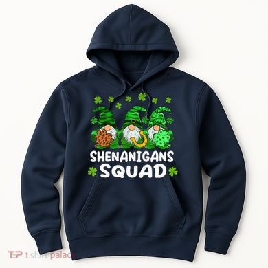 St Patricks Day Shenanigans Squad Gnomes Green Funny Irish Hoodie