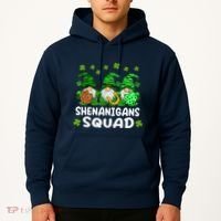 St Patricks Day Shenanigans Squad Gnomes Green Funny Irish Hoodie thumb 2