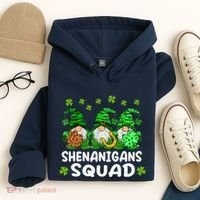 St Patricks Day Shenanigans Squad Gnomes Green Funny Irish Hoodie thumb 4