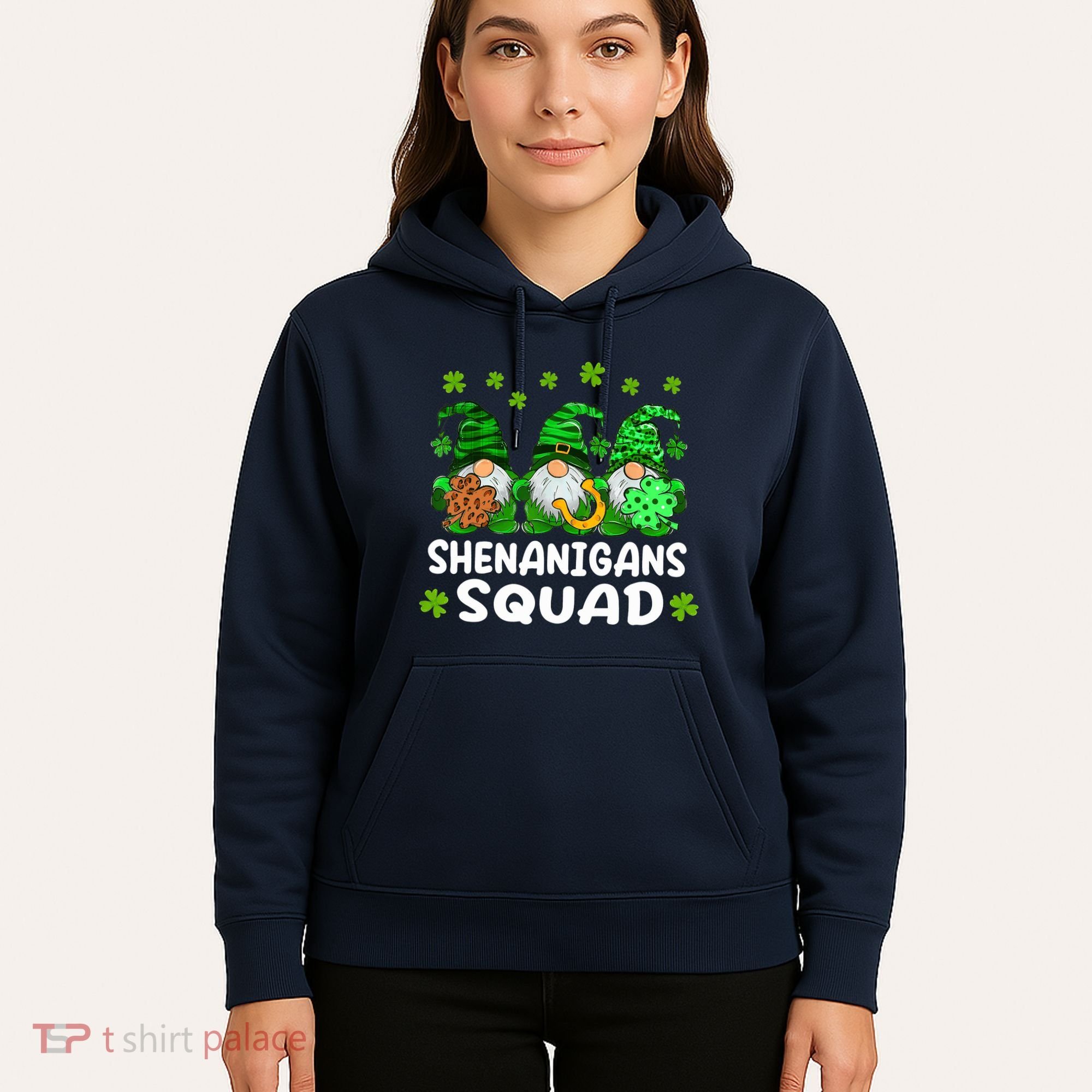 St Patricks Day Shenanigans Squad Gnomes Green Funny Irish Hoodie