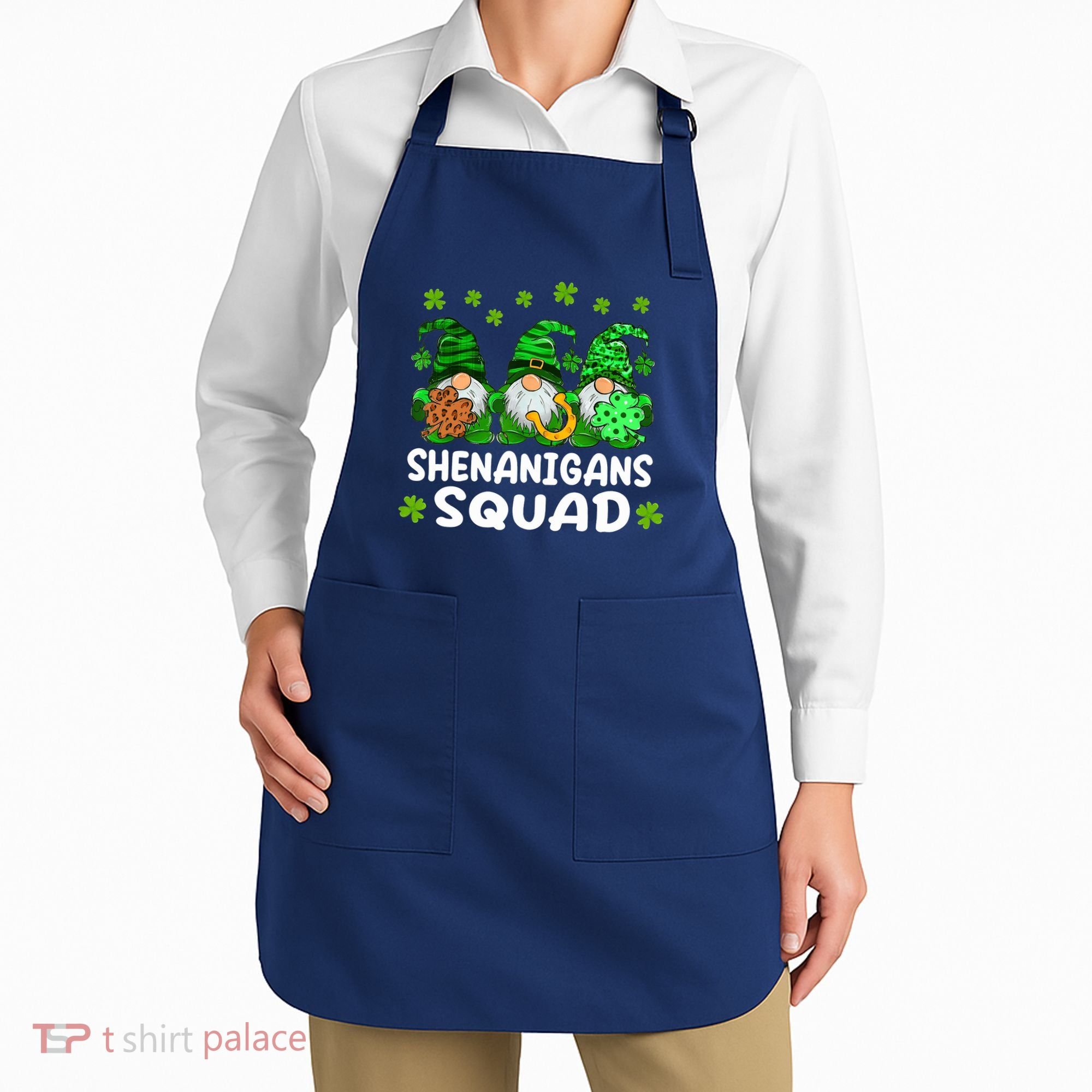 St Patricks Day Shenanigans Squad Gnomes Green Funny Irish Apron