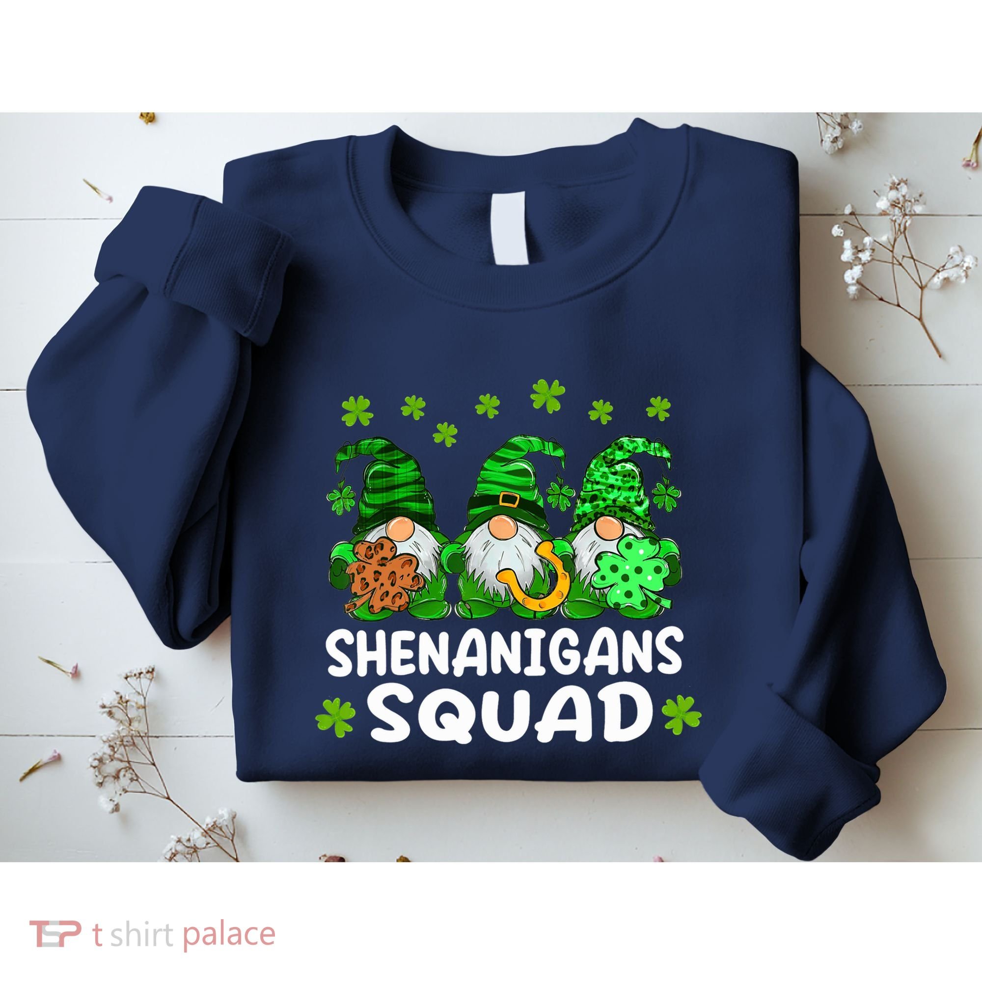 St Patricks Day Shenanigans Squad Gnomes Green Funny Irish Sweatshirt