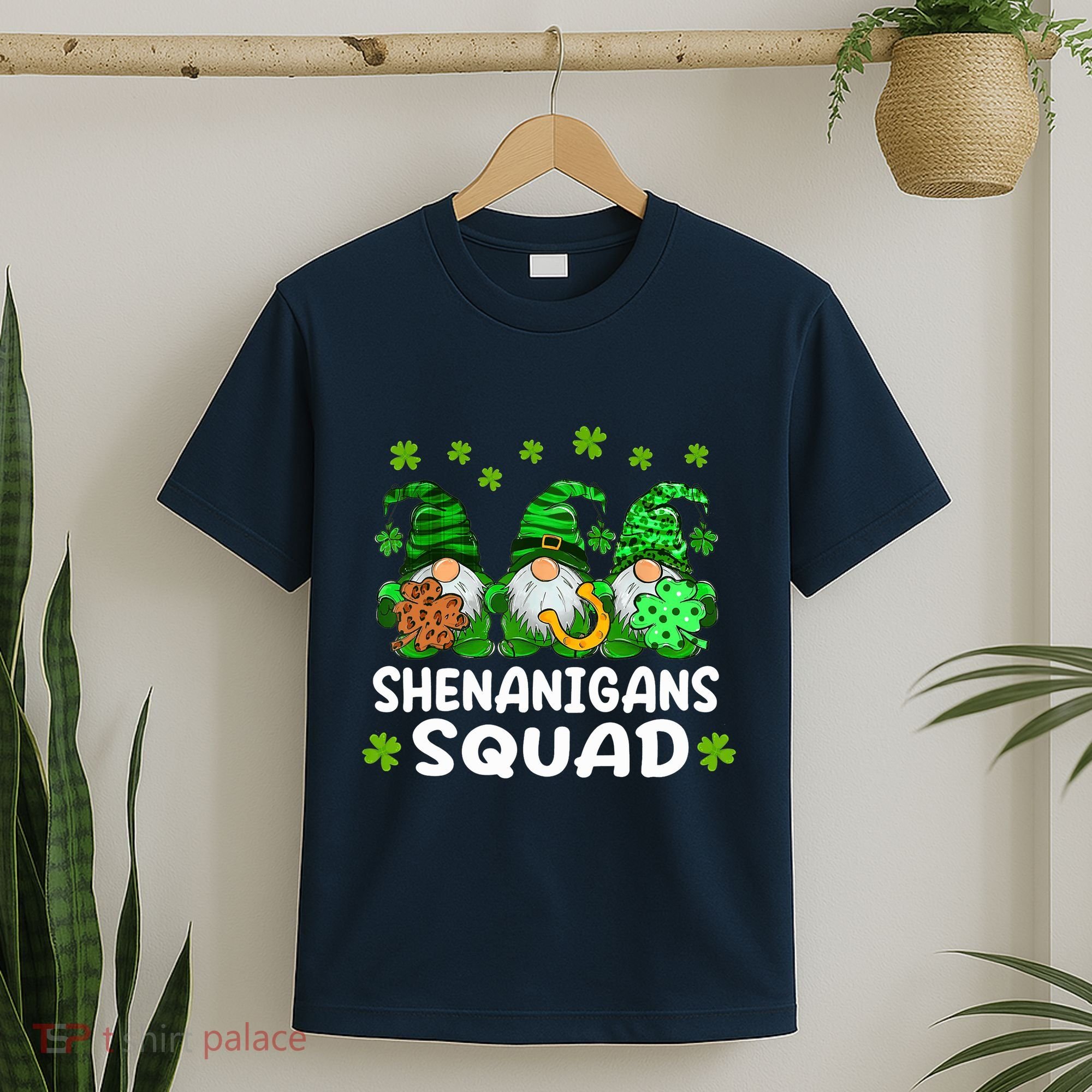 St Patricks Day Shenanigans Squad Gnomes Green Funny Irish T-Shirt