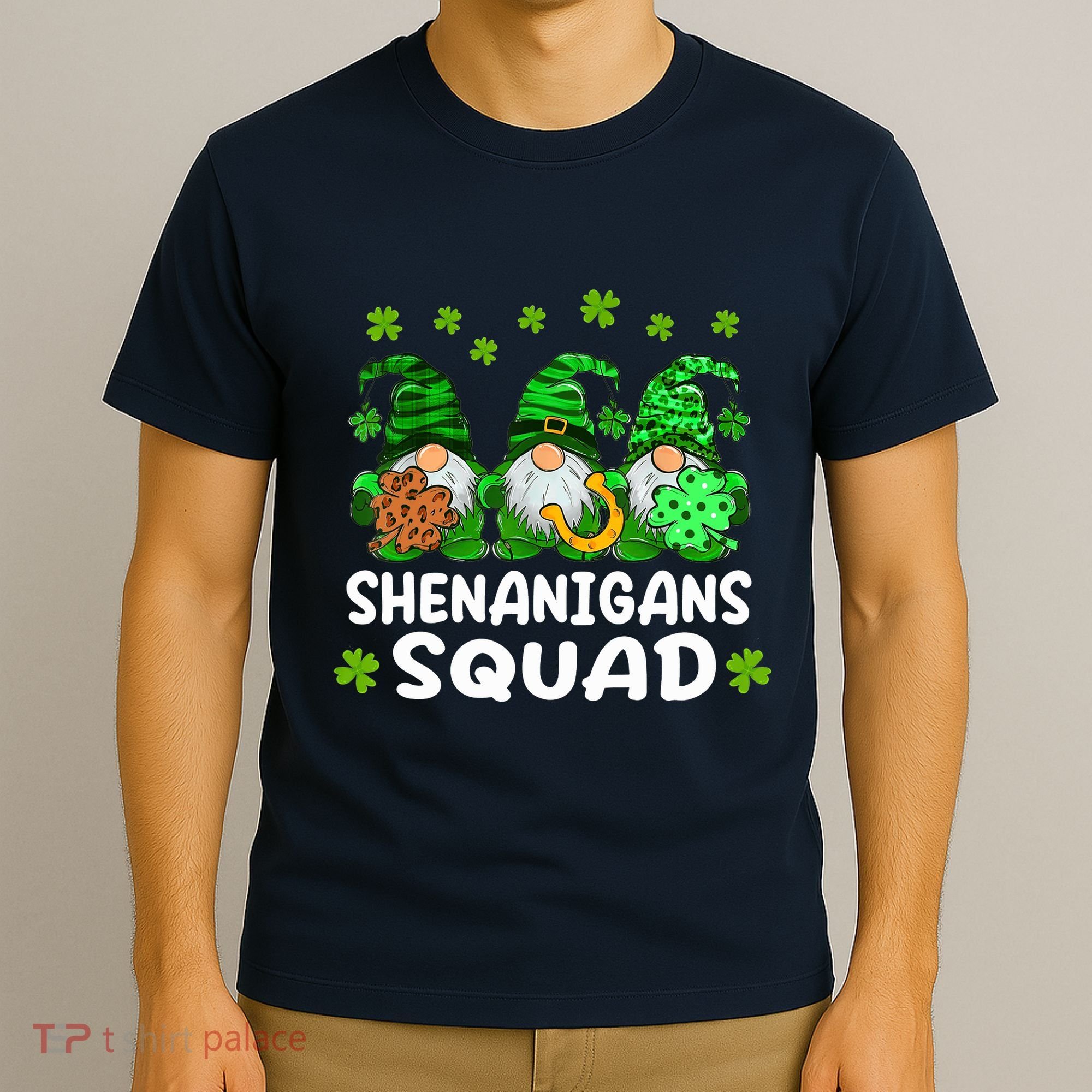 St Patricks Day Shenanigans Squad Gnomes Green Funny Irish T-Shirt