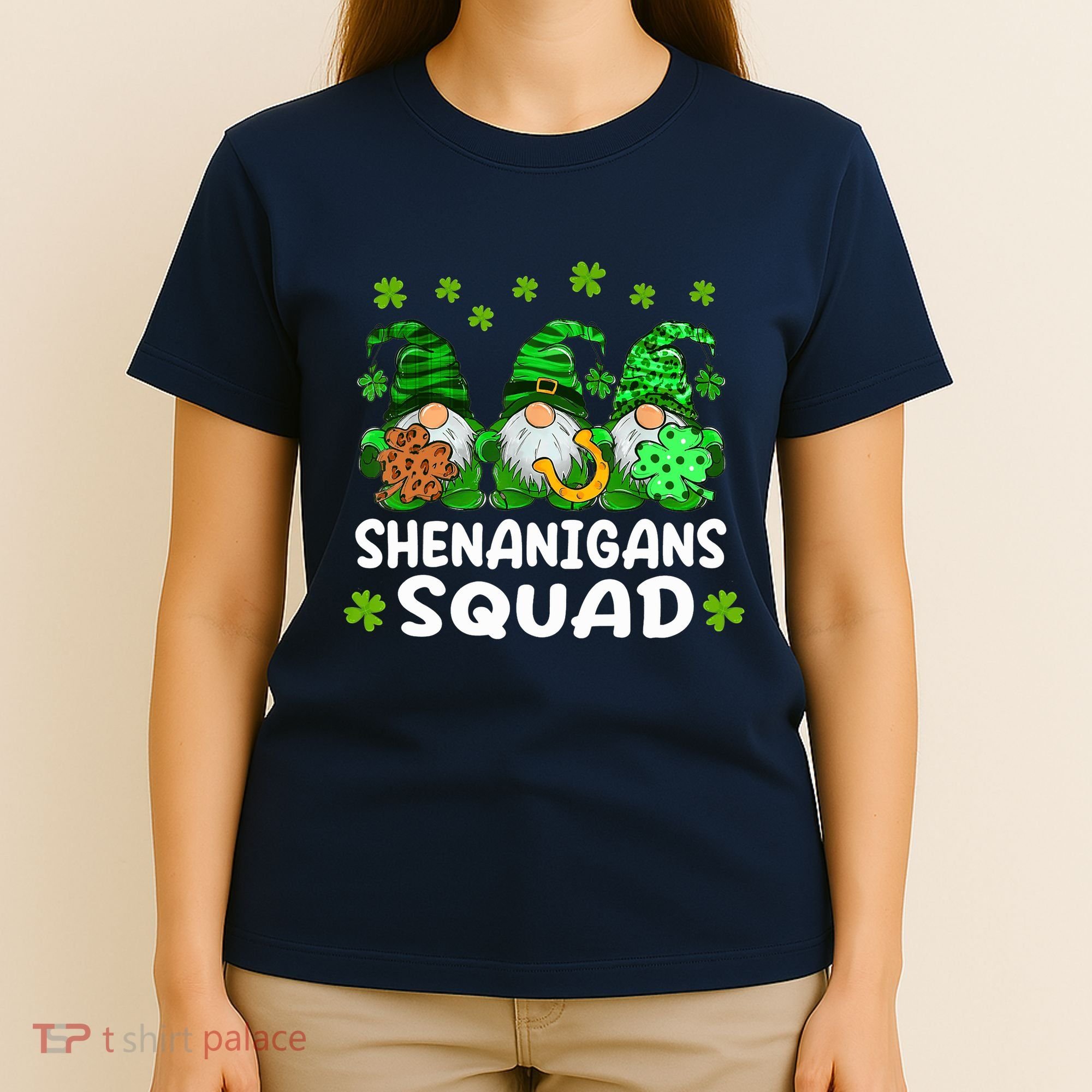 St Patricks Day Shenanigans Squad Gnomes Green Funny Irish T-Shirt