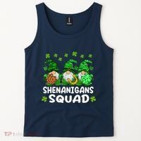 St Patricks Day Shenanigans Squad Gnomes Green Funny Irish Tank Top thumb 2