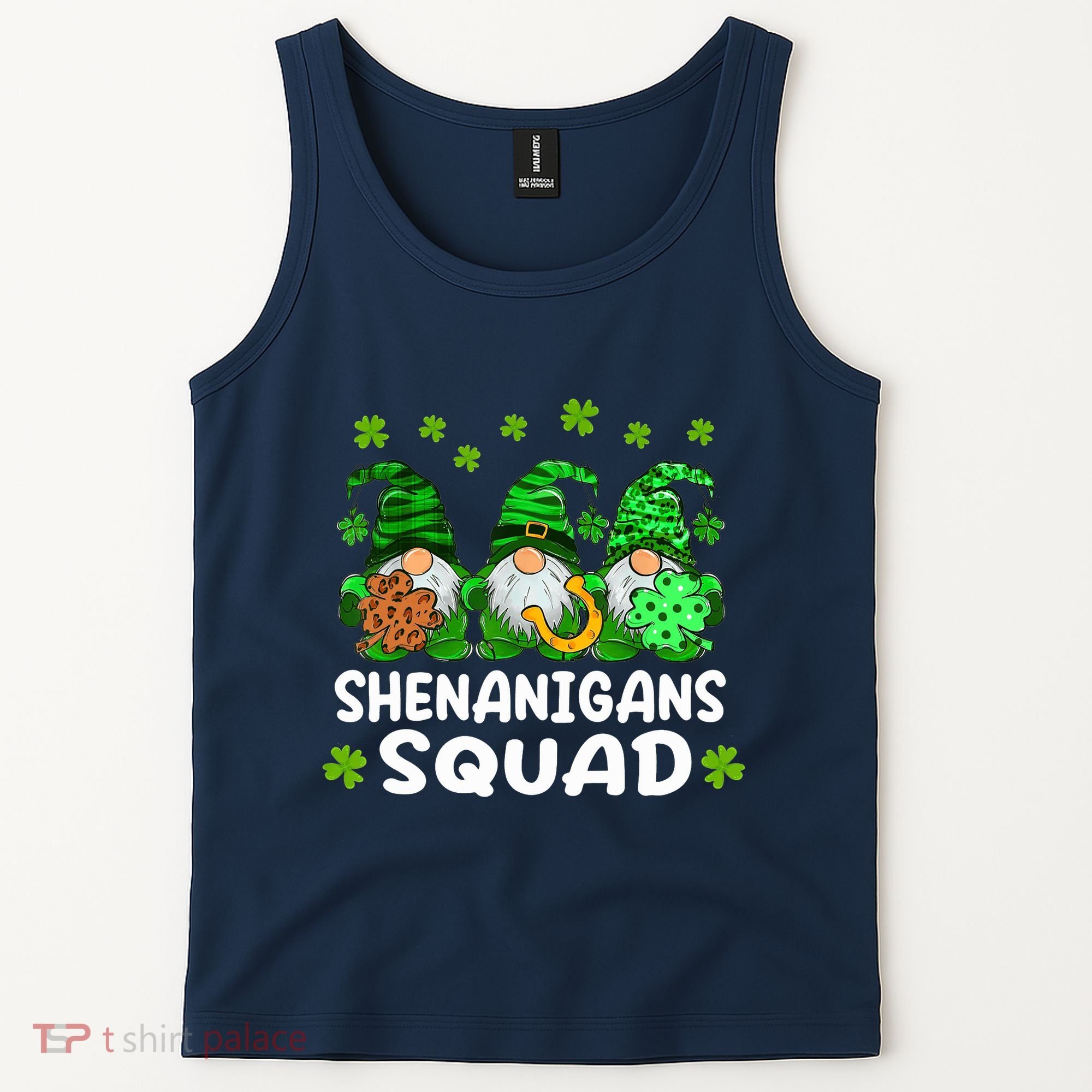 St Patricks Day Shenanigans Squad Gnomes Green Funny Irish Tank Top