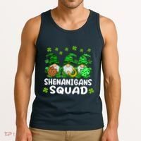 St Patricks Day Shenanigans Squad Gnomes Green Funny Irish Tank Top thumb 3