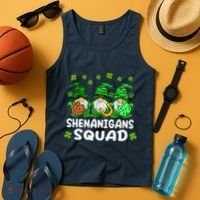 St Patricks Day Shenanigans Squad Gnomes Green Funny Irish Tank Top thumb 4