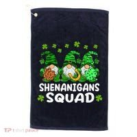 St Patricks Day Shenanigans Squad Gnomes Green Funny Irish Golf Towel thumb 0