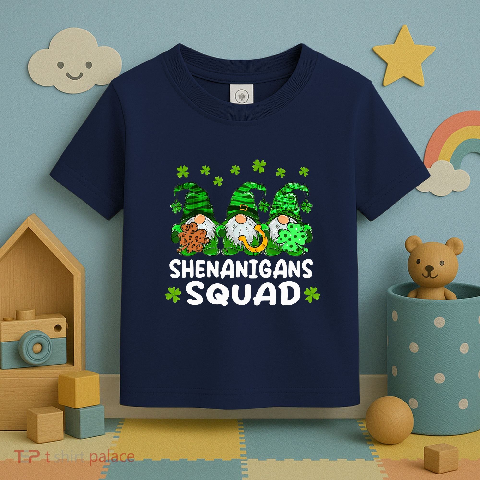 St Patricks Day Shenanigans Squad Gnomes Green Funny Irish Toddler T-Shirt