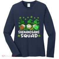 St Patricks Day Shenanigans Squad Gnomes Green Funny Irish Women's Long Sleeve Shirt thumb 0