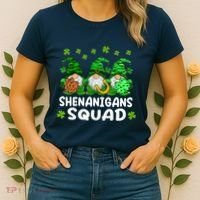 St Patricks Day Shenanigans Squad Gnomes Green Funny Irish Women's T-Shirt thumb 2