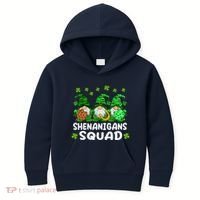 St Patricks Day Shenanigans Squad Gnomes Green Funny Irish Kids Hoodie thumb 0