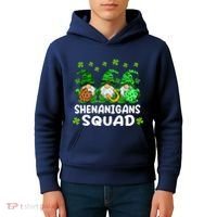 St Patricks Day Shenanigans Squad Gnomes Green Funny Irish Kids Hoodie thumb 4