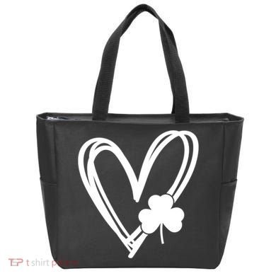 St Patrick's Day Clover Heart Tote Bag