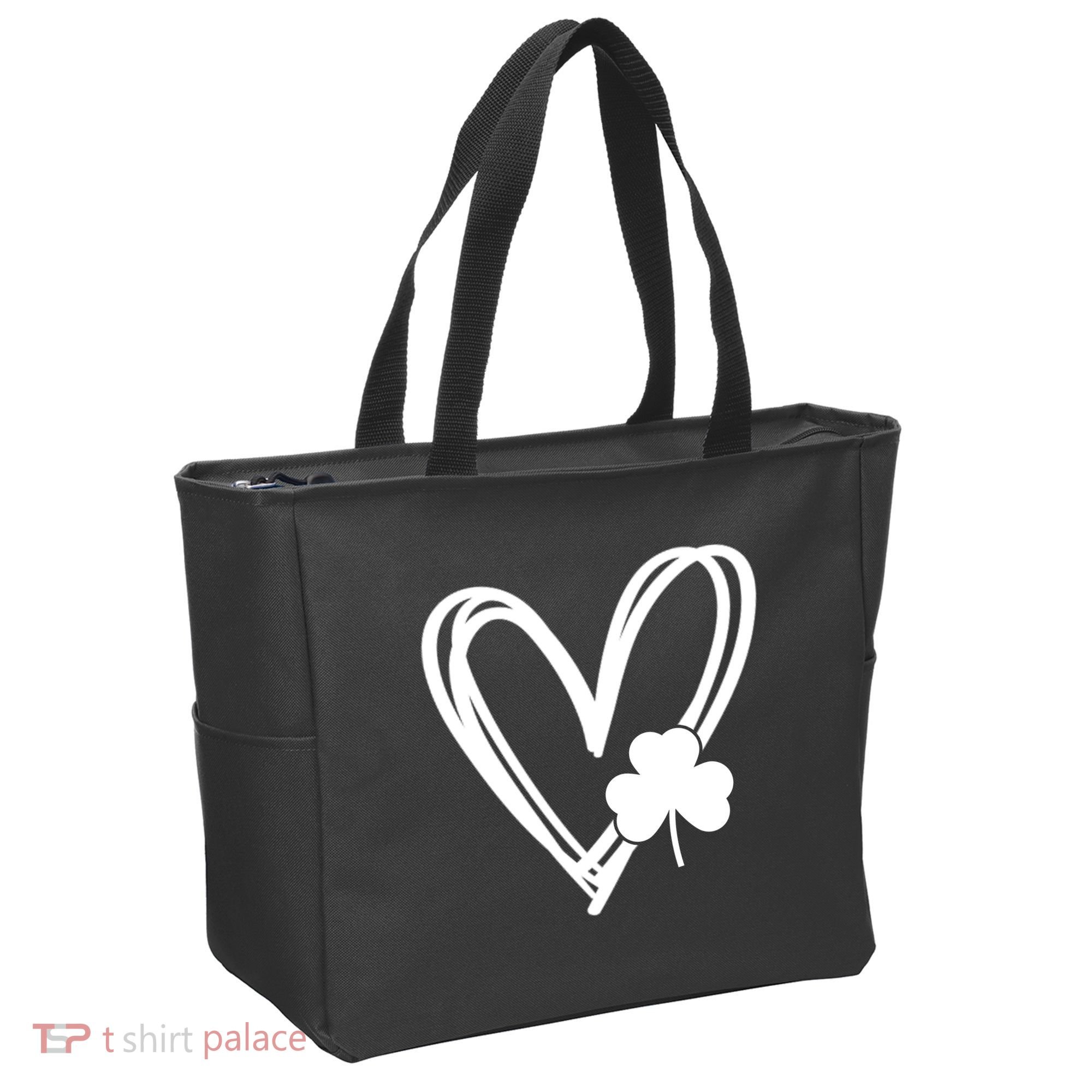 St Patrick's Day Clover Heart Tote Bag