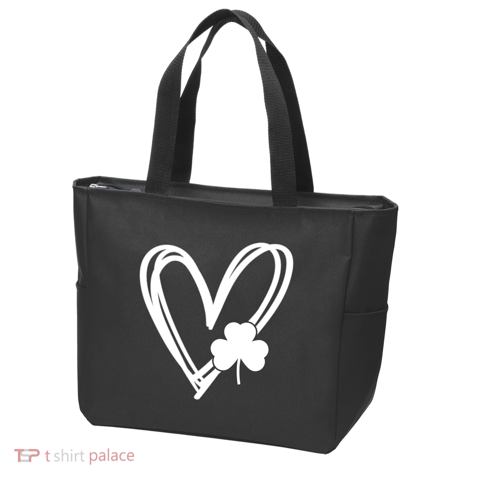 St Patrick's Day Clover Heart Tote Bag