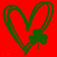 St Patrick's Day Clover Heart Santa Hat thumb 1