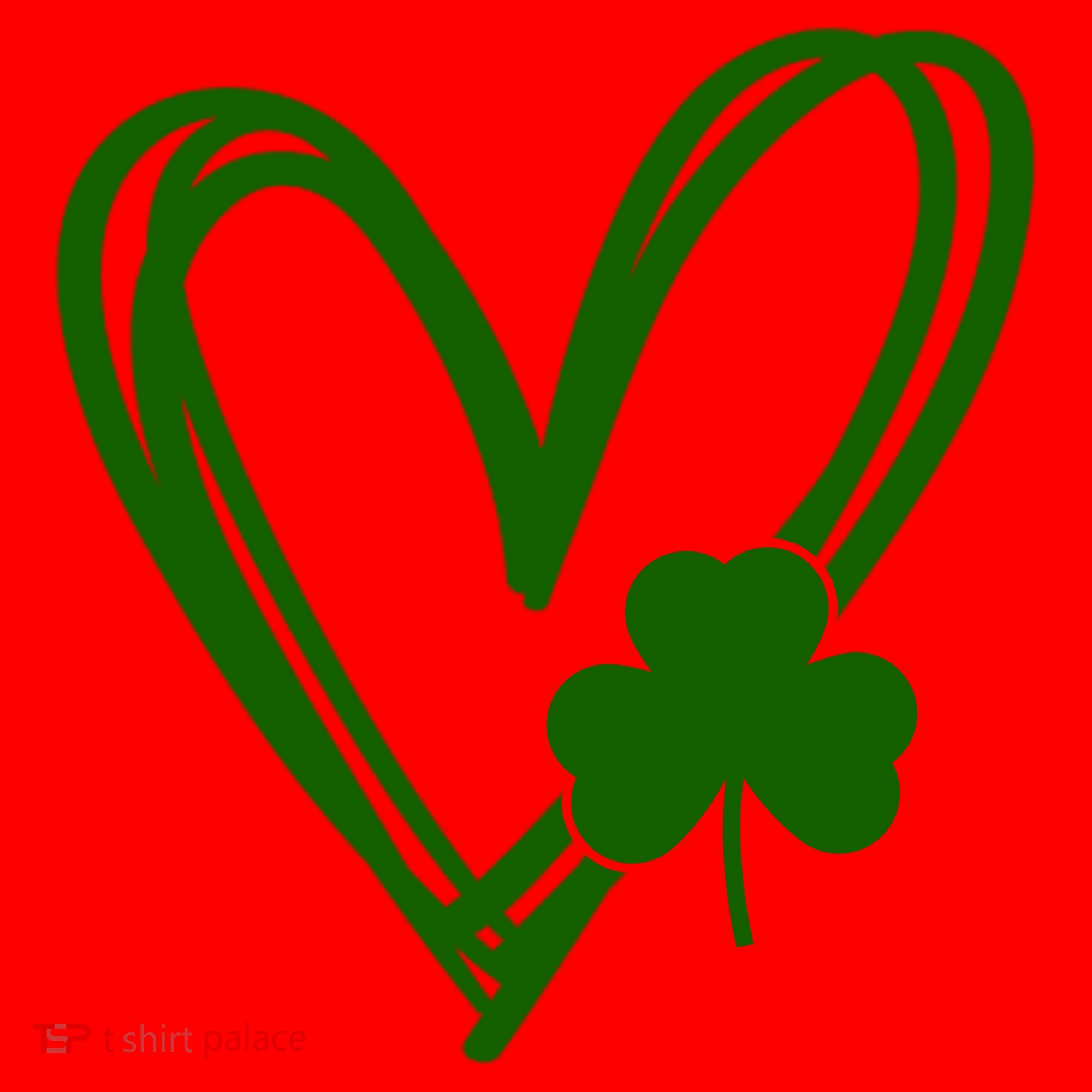 St Patrick's Day Clover Heart Santa Hat