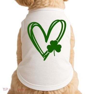 St Patrick's Day Clover Heart Doggie Tank