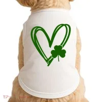 St Patrick's Day Clover Heart Doggie Tank thumb 0
