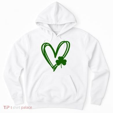 St Patrick's Day Clover Heart Hoodie