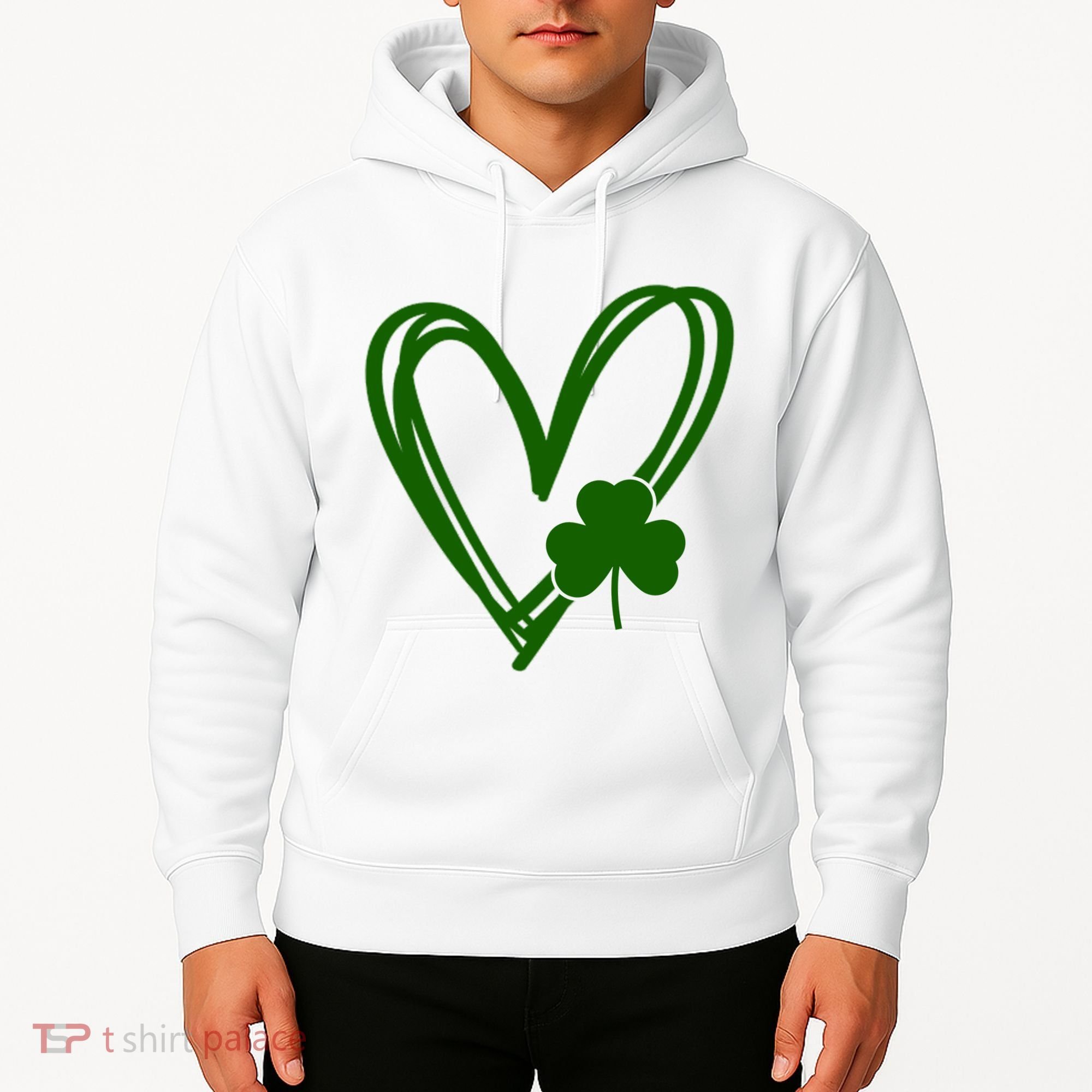 St Patrick's Day Clover Heart Hoodie
