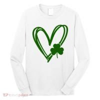 St Patrick's Day Clover Heart Long Sleeve Shirt thumb 0