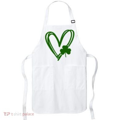 St Patrick's Day Clover Heart Apron
