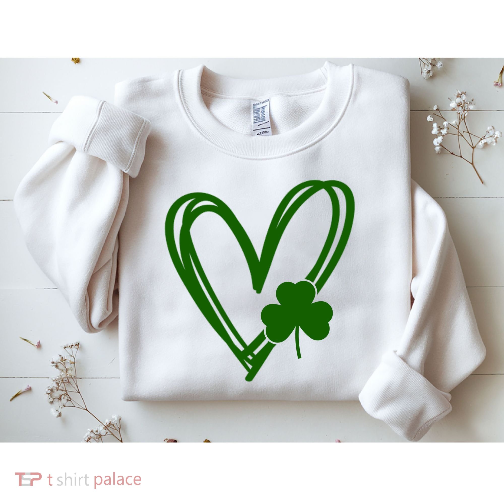 St Patrick's Day Clover Heart Sweatshirt