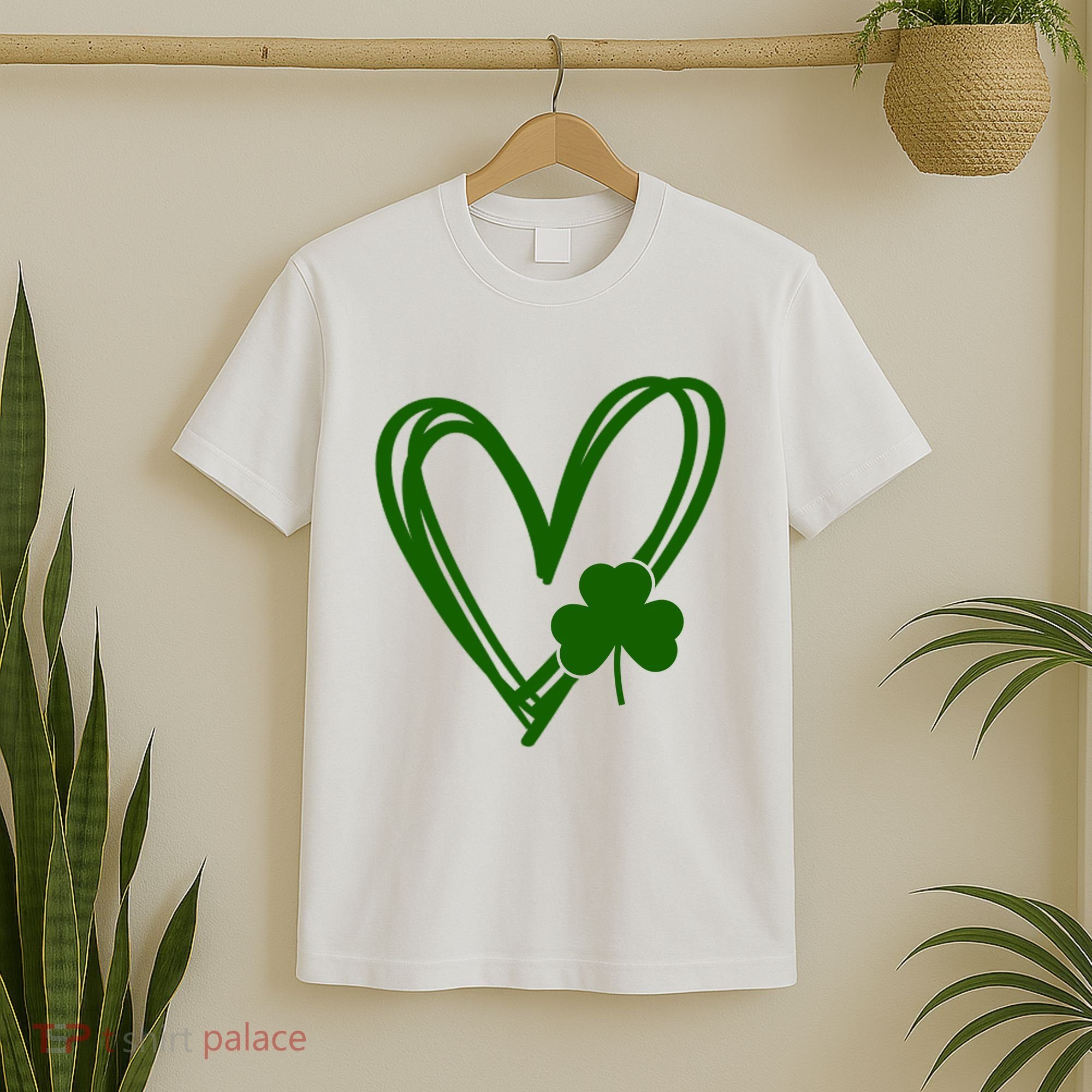 St Patrick's Day Clover Heart T-Shirt