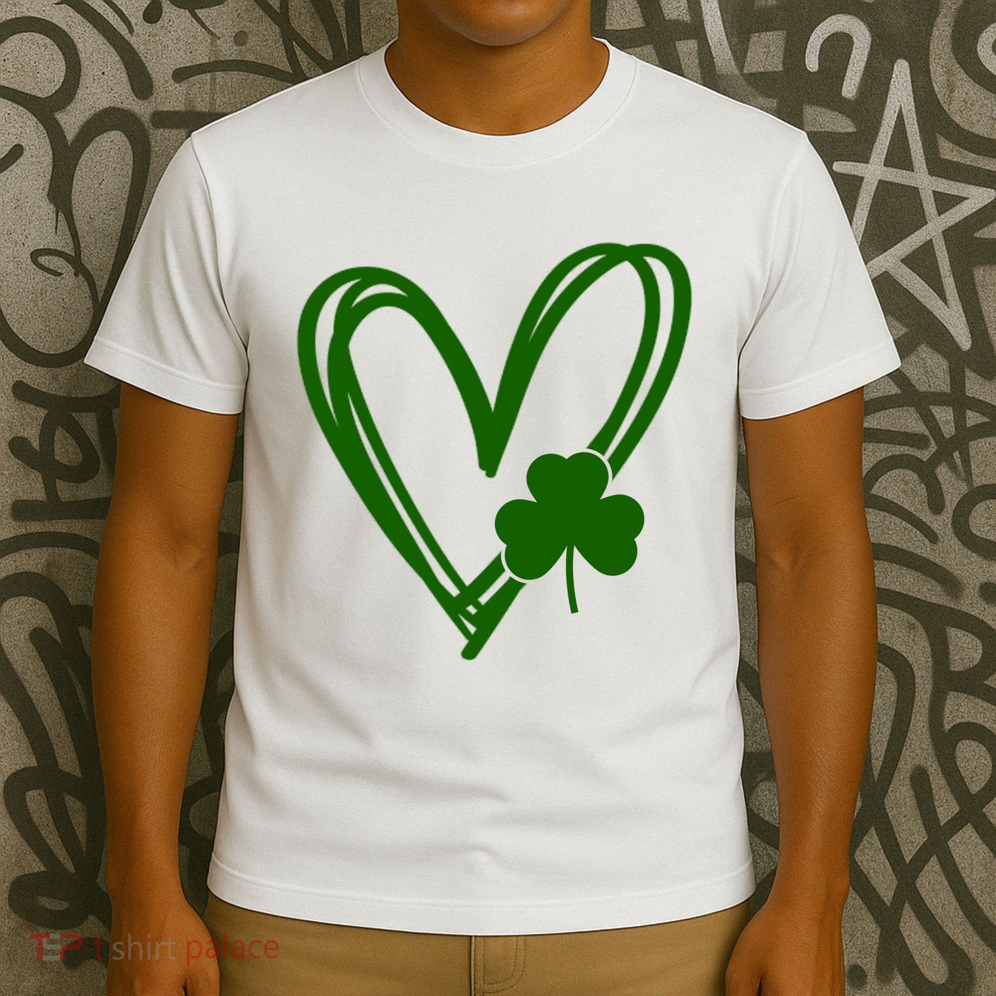St Patrick's Day Clover Heart T-Shirt