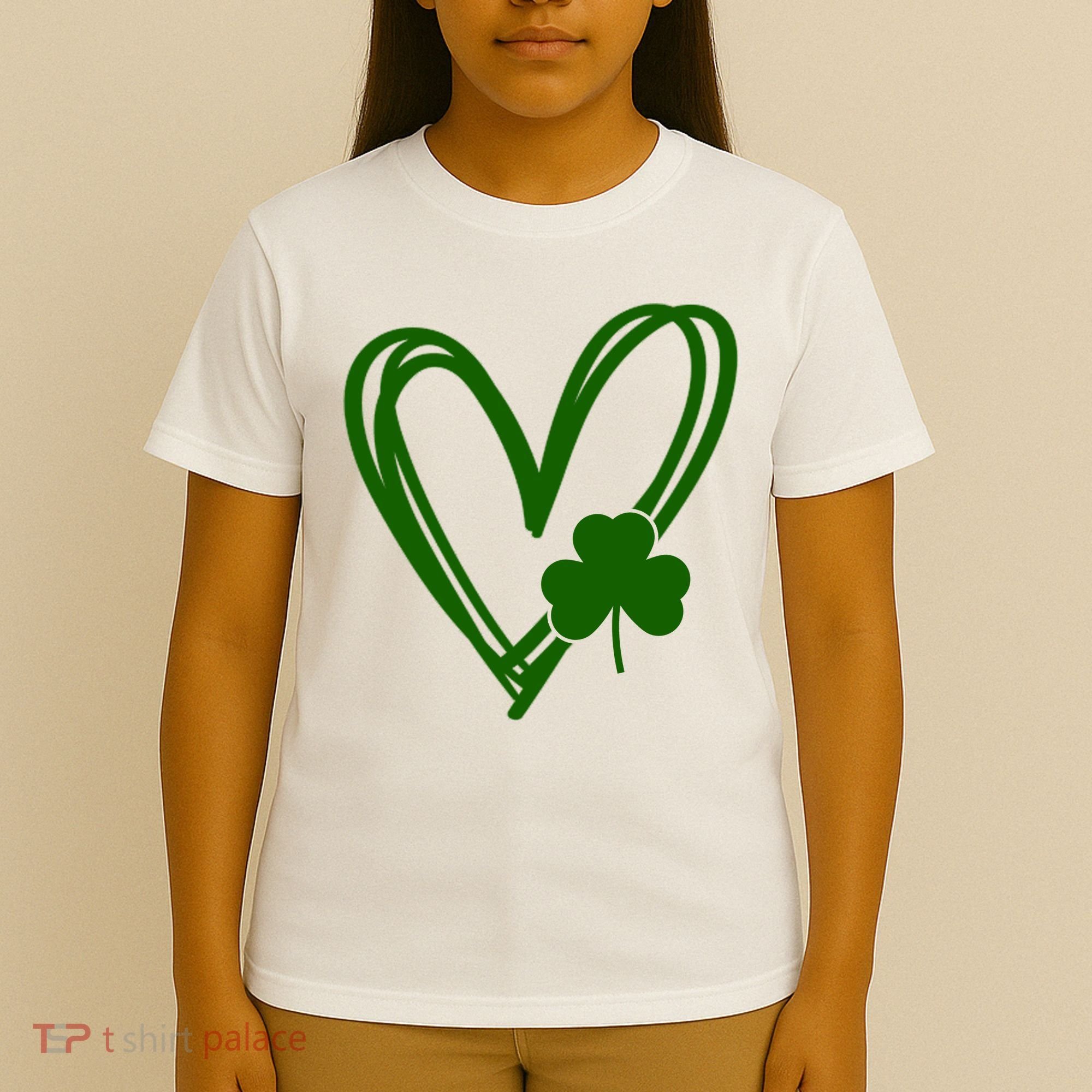 St Patrick's Day Clover Heart T-Shirt