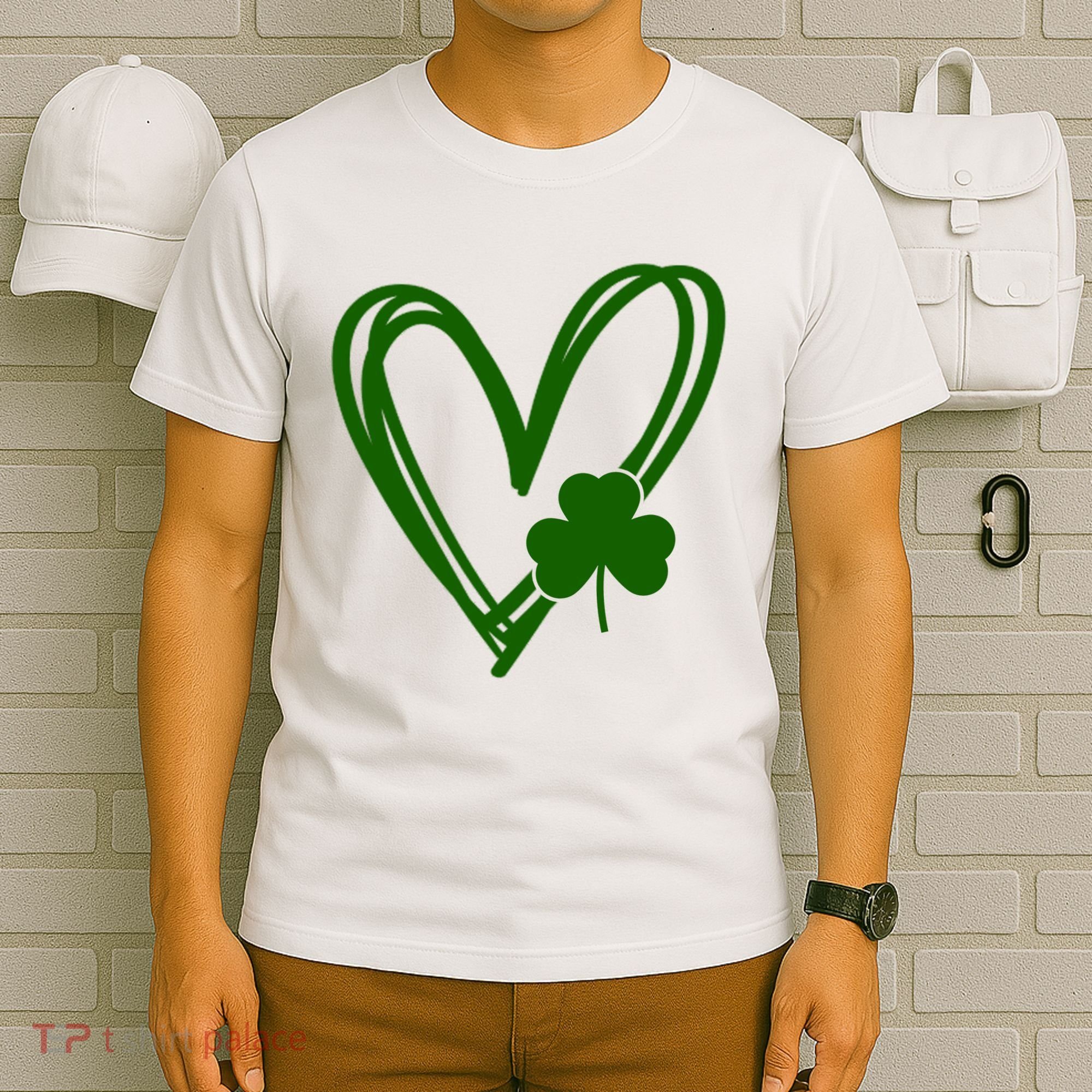 St Patrick's Day Clover Heart T-Shirt