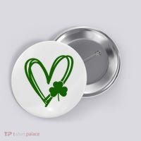 St Patrick's Day Clover Heart Button thumb 0