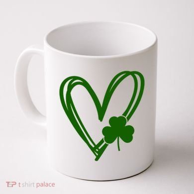 St Patrick's Day Clover Heart Coffee Mug