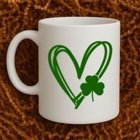 St Patrick's Day Clover Heart Coffee Mug thumb 2