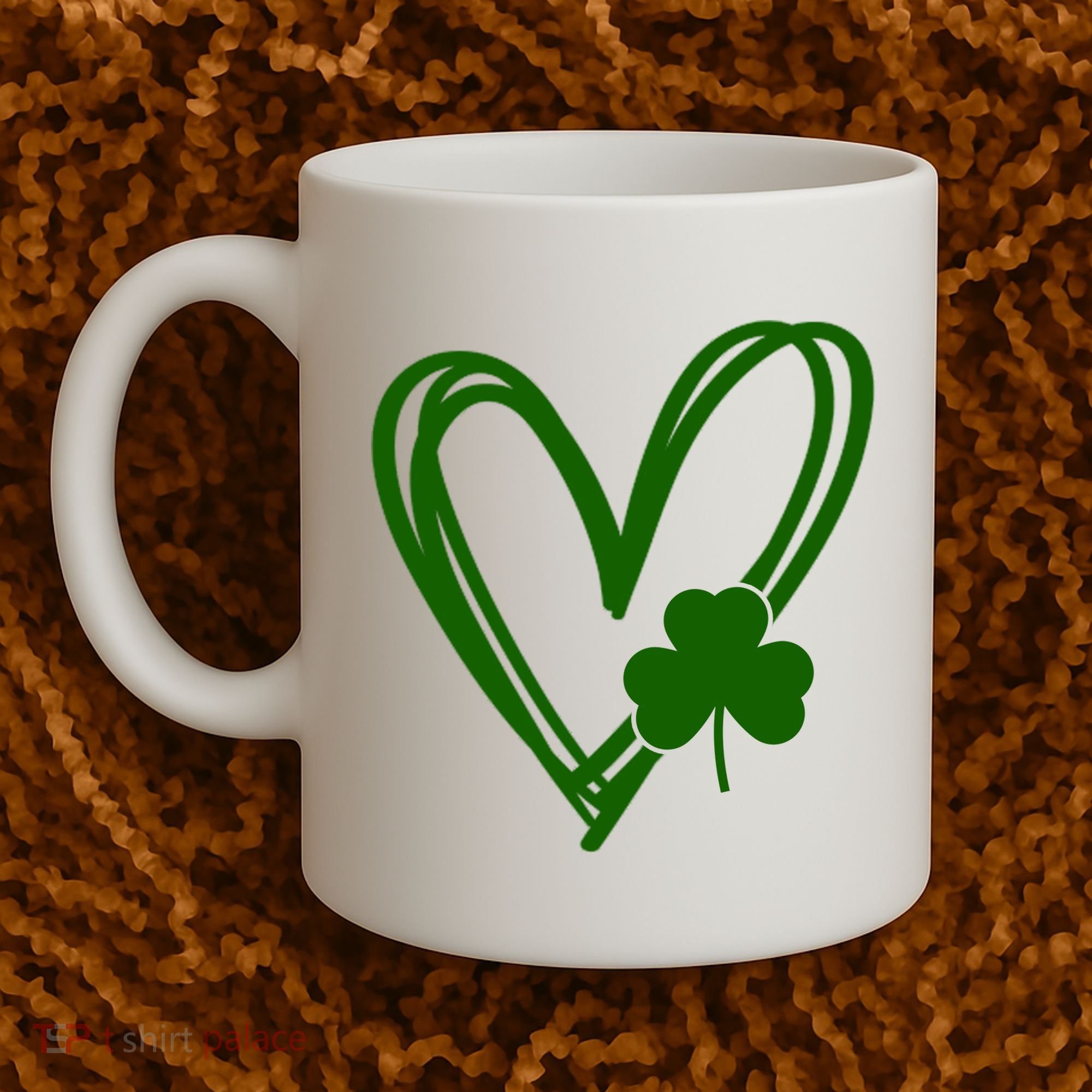 St Patrick's Day Clover Heart Coffee Mug