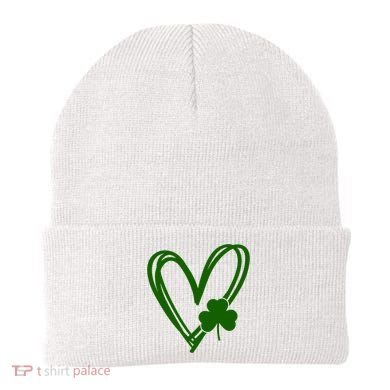 St Patrick's Day Clover Heart Beanie