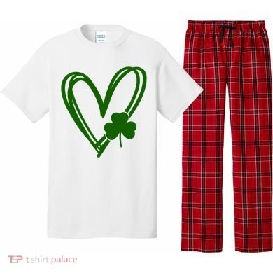 St Patrick's Day Clover Heart Pajama Set