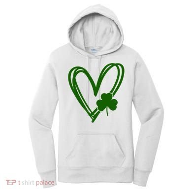 St Patrick's Day Clover Heart Women's Hoodie