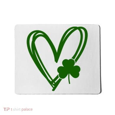 St Patrick's Day Clover Heart Mousepad