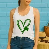 St Patrick's Day Clover Heart Women's Tank Top thumb 2